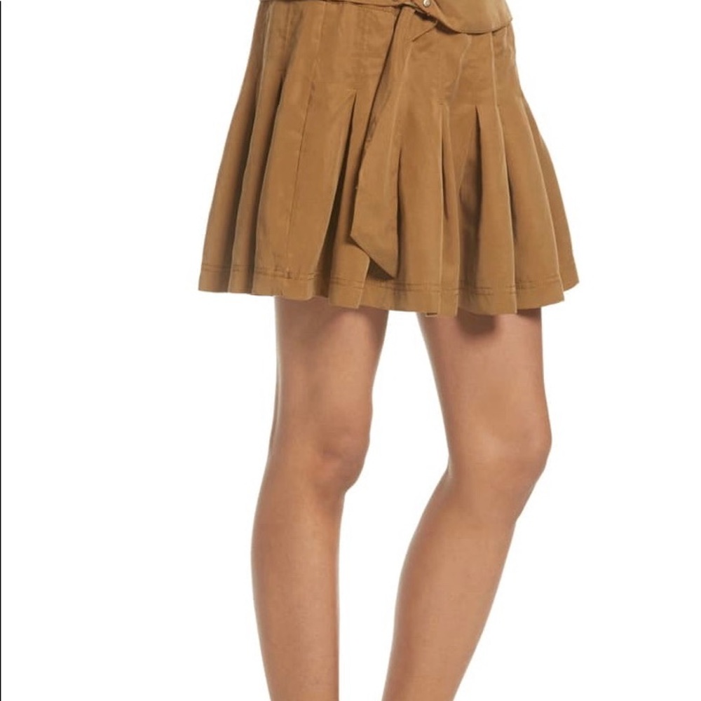 Free People Lost In The Light Pleated Belted Miniskirt - Picture 2 of 7